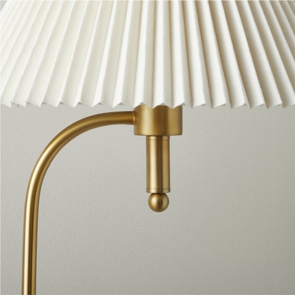 Hearth & Hand Hearth & Hand Pleated Shade Metal Floor Lamp Cream/Brass - Picture 4 of 8